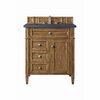 James Martin Vanities Brittany 30in Single Vanity, Saddle Brown, w/ 3 CM Charcoal Soapstone Quartz Top 650-V30-SBR-3CSP